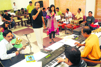  Partcipants practice for musical programme Bhooli-Bisri Yaadein