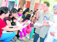 A students election campaign on the PU campus. 