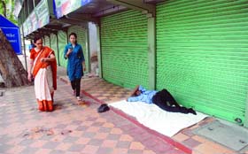 Most markets in New Delhi wore a deserted look on Thursday