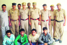 The arrested youths in police custody at the Sadar police station in Sonepat. 