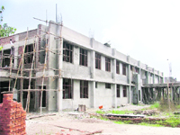 The burns unit which is under-construction on the Civil Hospital premises in Ludhiana. 