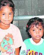Sapna (5) and Dimple (3)