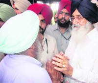 Chief Minister Parkash Singh Badal at Dodha village in Gidderbaha