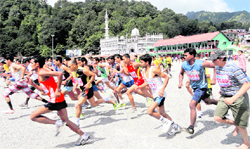 Participants in the Run for Fun at Nainital on Sunday