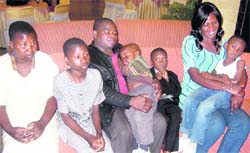Children from Malawi with congenital heart disease, who are in India for surgery, and their parents at a hotel in Sector 22 of Chandigarh on Monday.