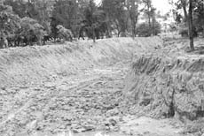 The re-aligned portion of the N-choe that has been dug up by GMADA at Sector 62 in Mohali. 