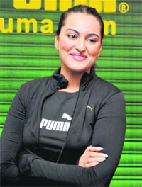 Bollywood actor Sonakshi Sinha during a promotional event in Gurgaon