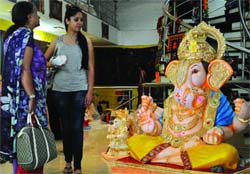 Visitors at Maharashtra Emporium on the eve of Ganesh Chaturthi, which will be celebrated from September 1 to 11 