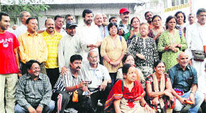 Members of the last batch of the Kailash Mansarovar Yatra at the Dharchula base camp 