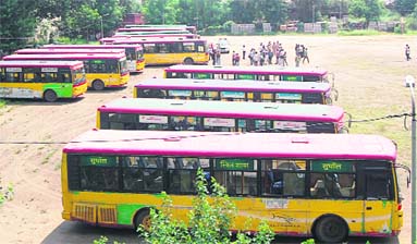 15 city buses move out of the Police Lines after these were released 