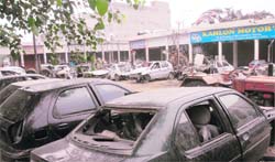Scrap dealers have turned PUDA Complex at Ladowali Road into a junkyard