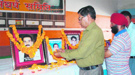 People pay tributes to those who lost their lives during the Amarnath land agitation in 2008,  in Jammu 