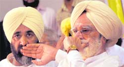 PPP chief Manpreet Badal in a pensive mood at a party workers meeting in Ludhiana. 