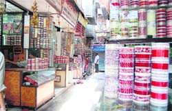 A view of Chudewala Bazaar in Amritsar. 