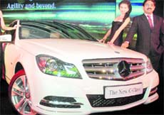 Mercedes-Benz India Director (Sales & Marketing) Debashis Mitra at the launch of the new version its flC-Class in New Delhi on Thursday.