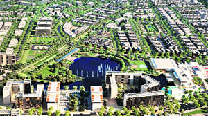 Arial view of the 500-acre planned Iroe Waterfront project in Ludhiana