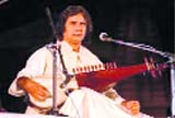 Ustad Gulfam Ahmed performs in Chandigarh on Saturday.