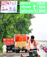 A hoarding on the Zirakpur highway. 