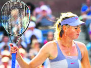 Maria Sharapova reacts after losing in the third round to Flavia Pennetta at the US Open on Friday. 
