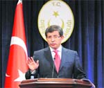 Turkeys Foreign Minister Ahmet Davutoglu addresses a press conference in Ankara. 