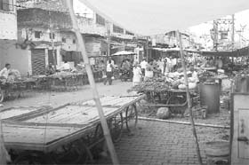 Roadside vendors have encroached upon the Hill road in Ambala Cantt