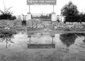 Water accumulated in front of a park at Baltana has become a breeding ground for mosquitoes