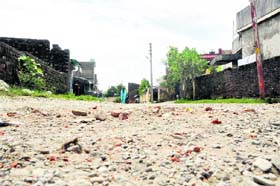 A road in bad condition in Ward No. 26, Dehradun