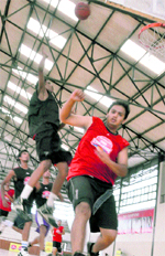 Ludhiana and Faridkot boys in action during the Mahindra NBA Challenge League in Ludhiana on Sunday