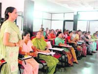 Elected women representatives at a training programme organised in 