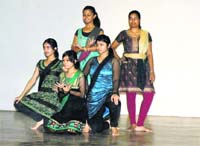 Students present a cultural item at the National Institute of Technology, Kurukshetra. 