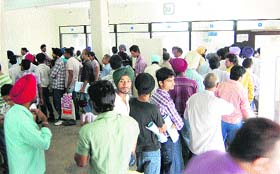 Long queues at the DTO office in Amritsar