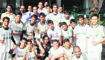 The team of Colonel Brown School that won the Senior Boys Council Football Tournament in Dehradun on Wednesday.