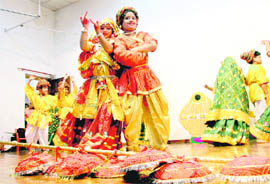 Children take part in the Founders Day celebrations of the Cheshire Home in Dehradun on Wednesday. 