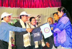 Union Minister for Youth Affairs and Sports Ajay Maken flags off a 10-day adventure camp from the Atal Bihari Vajpayee Institute of Mountaineering