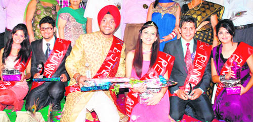 Winners of the Mr and Ms Freshers contest of the DAVIET during Charisma-2011 in Jalandhar on Friday.