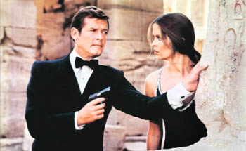 Roger Moore and Barbara Bach in The Spy Who Loved Me