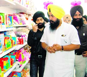 Gurpratap Singh Tikka, Vice-Chairman of the Punjab Agro Industries, have a look at new showroom Toon Z in Amritsar on Sunday. 