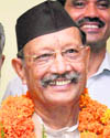 BC Khanduri after being sworn in on Sunday in Dehradun. 