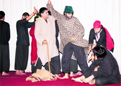 A play, Choona Hai Aasman, staged in Srinagar on Sunday