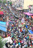 Devotees at the Sodal Mela in Jalandhar on Sunday. 
