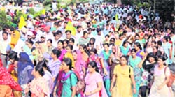 Another battle wages on: ETT teachers taking out a protest rally in Jalandhar on Sunday. 