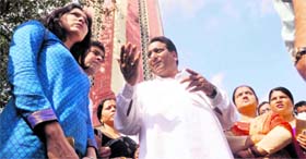 Dehradun Mayor Vinod Chamoli during a heritage walk in Dehradun on Tuesday.
