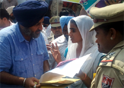 Deputy CM Sukhbir Badal at a public meeting held to seek support for the SGPC polls