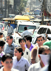 Helplessness commuters caught in a traffic jam