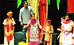 The play Khetan da Putt being staged at Punjab Kala Bhawan, Sector 16, Chandigarh, on Thursday