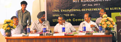 Dignitaries during the opening of Indian Concrete Institute in Kurukshetra.