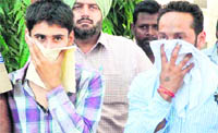 The two acid attack accused being taken to the district courts at Kharar 
