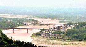 A panoramic view of Jammu after heavy rain on Friday.