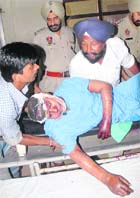 Deepak Singh undergoes treatment at the Civil Hospital on Friday. 