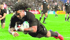 NZs Ma'a Nonu scores against Japan in Hamilton on Friday.